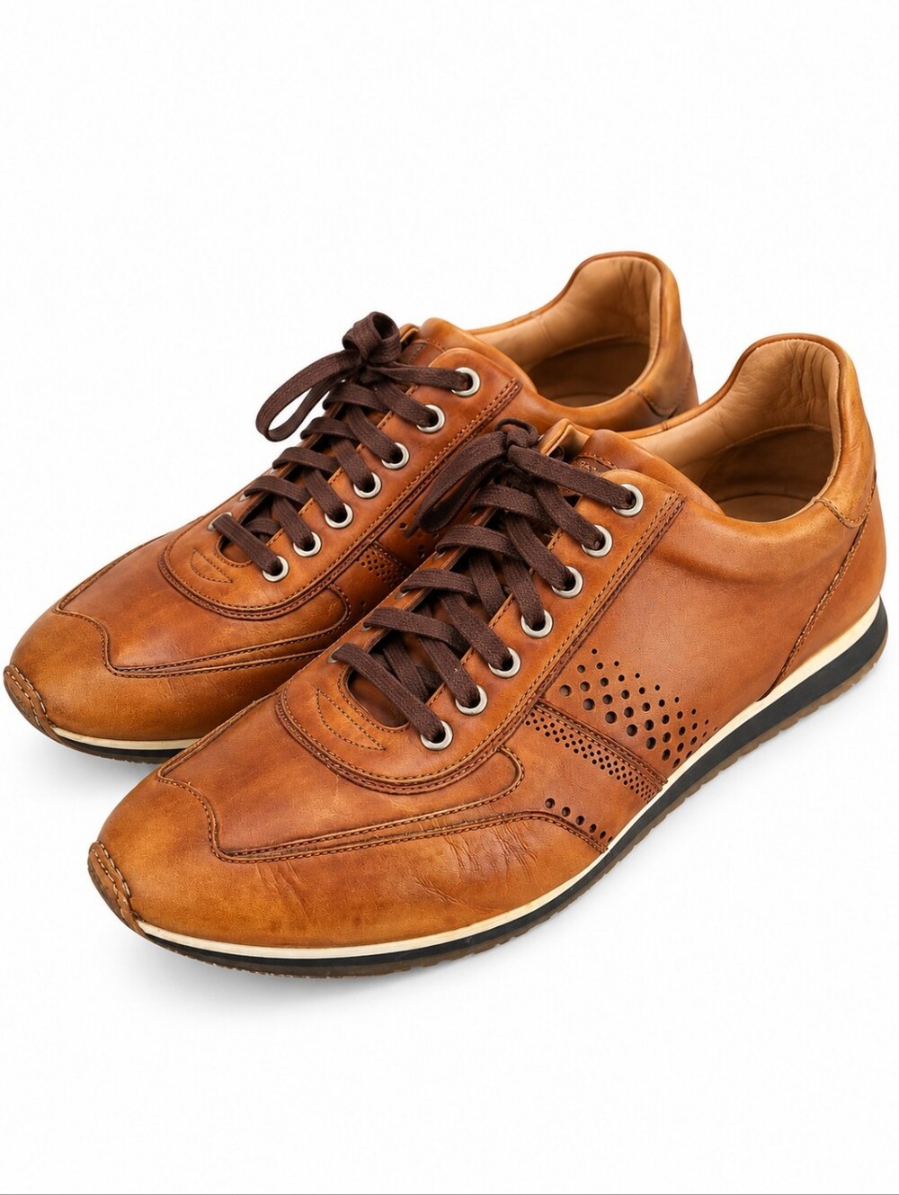 Magnanni Cristian 15745 Men Brown Leather Dress Sneakers Casual Shoes Size 10 M